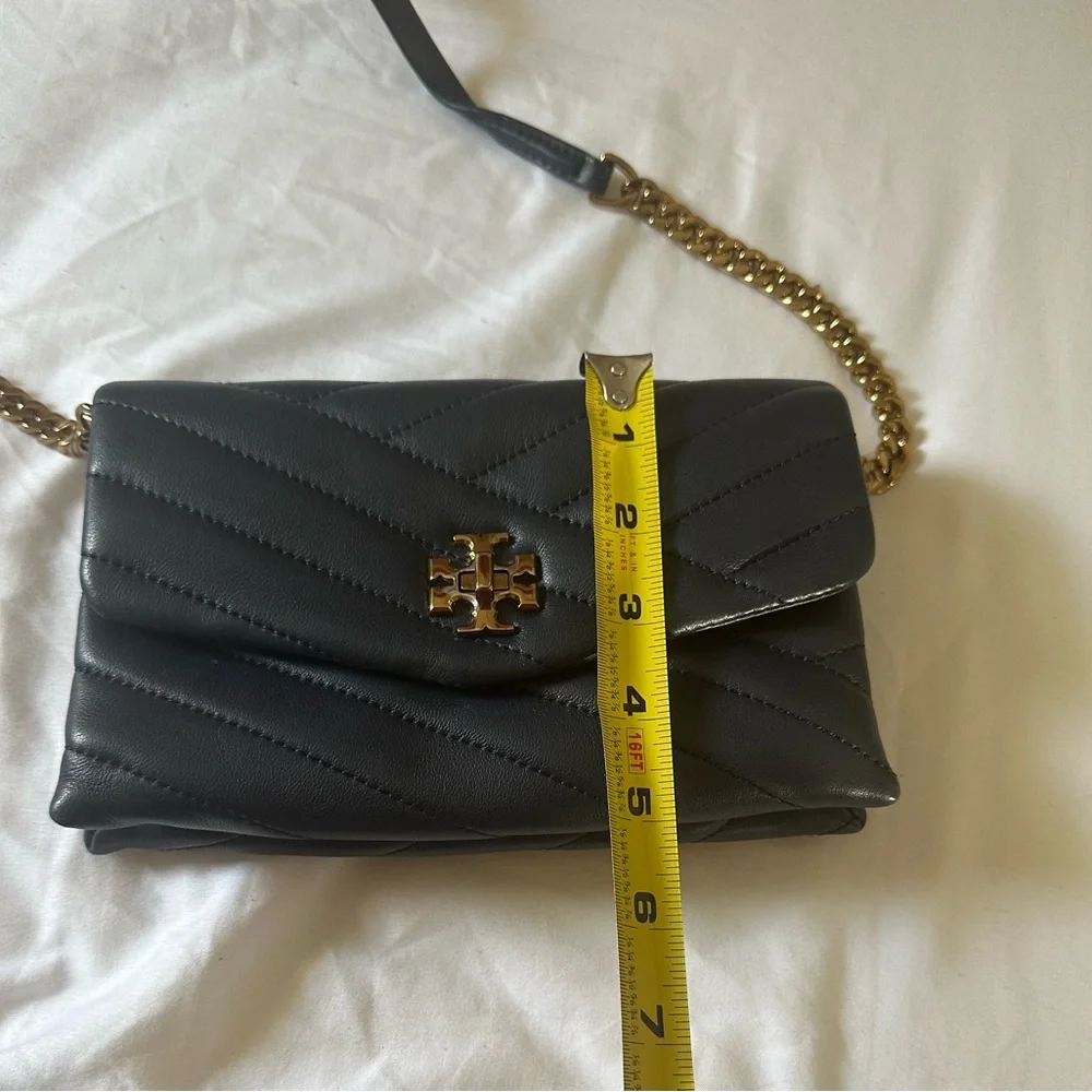 Tory Burch Black Quilted Leather Crossbody Bag with Gold Hardware